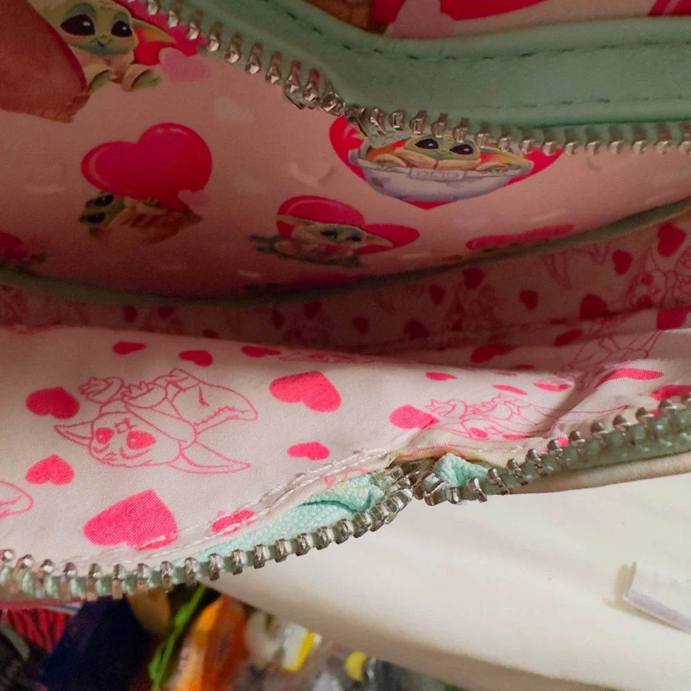 Loungefly Backpack Mini Pink Grogu Valentines Star Wars Mandalorian Baby Yoda